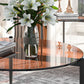 Modern Glass Side Table – Tempered Glass & Black Metal