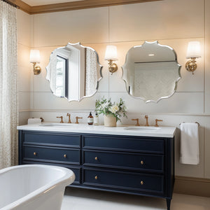 Irregular Wall Mirror with Faceted Edge – Frameless Modern Design