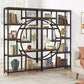 Industrial Bookshelf with Half-Moon Design – 8/9 Compartments