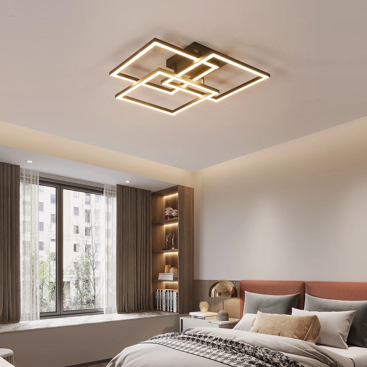 Moderne LED-Deckenleuchte 40 W – Dimmbar – Mit Fernbedienung & App – 3000 K–6500 K